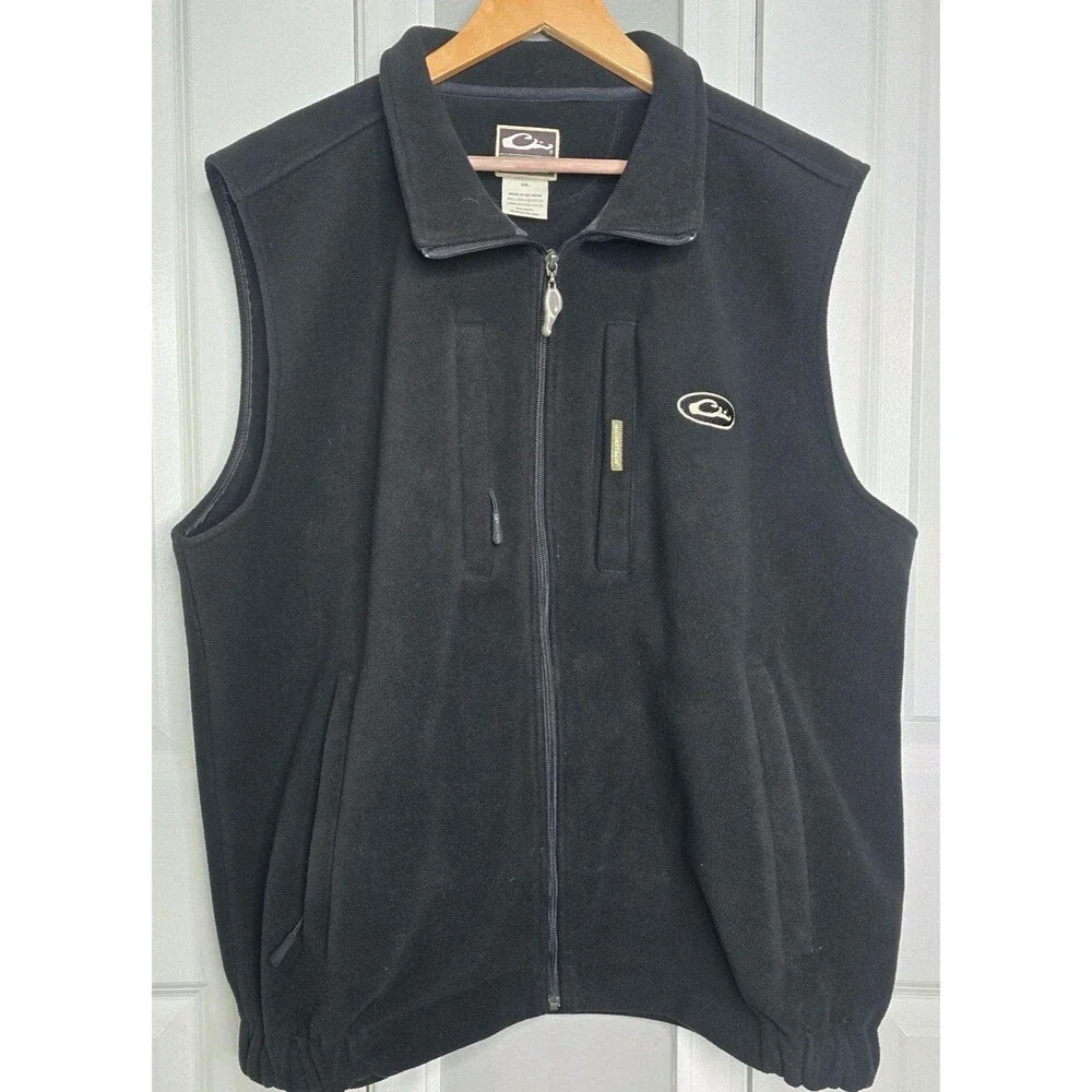 Drake Waterfowl Fleece Vest Black Magnattach Full Zip Hunting Mens 3XL